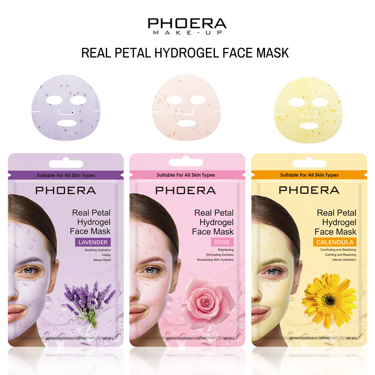 Masque facial hydrogel aux vrais pétales