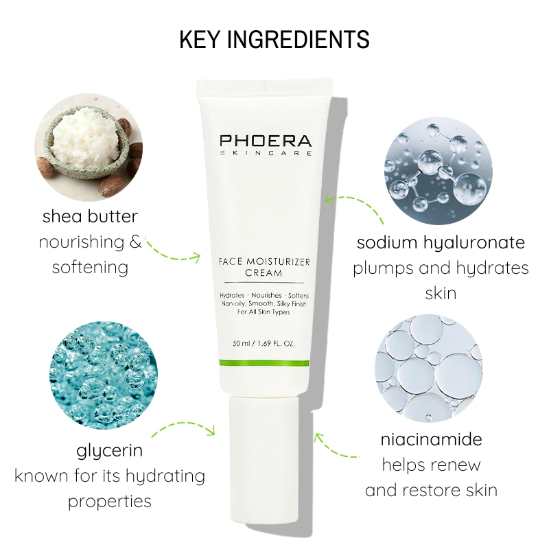 Creme Hidratante de Rosto - Phoera Makeup Europe