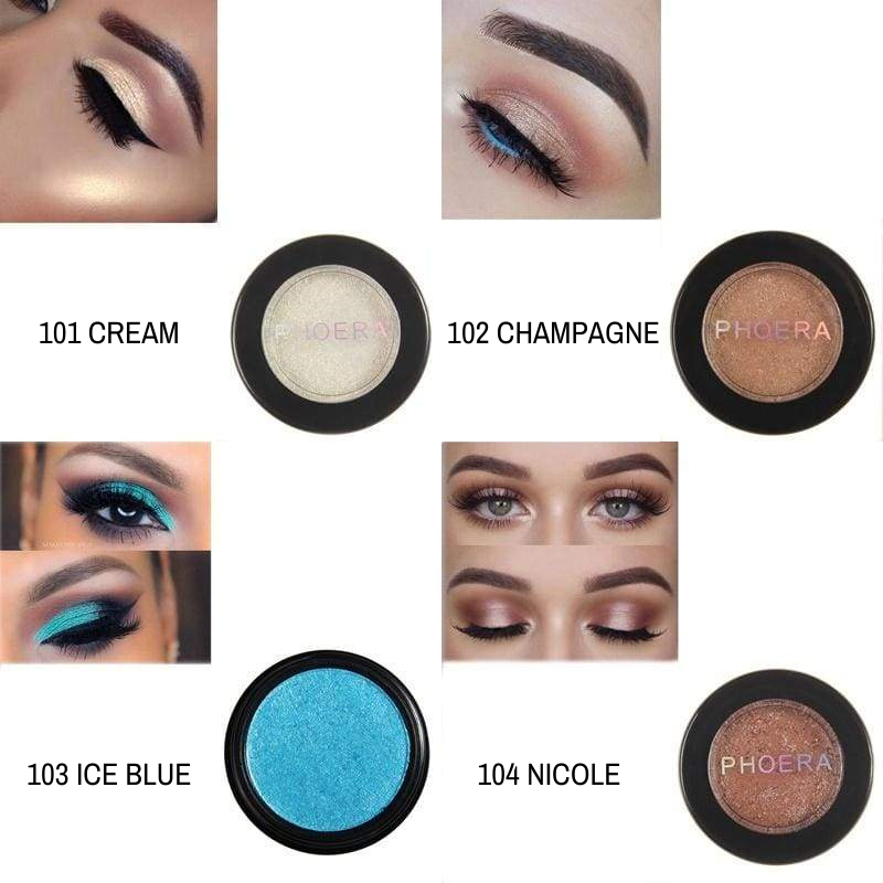 Sombras Individuais Shimmer - Phoera Makeup Europe