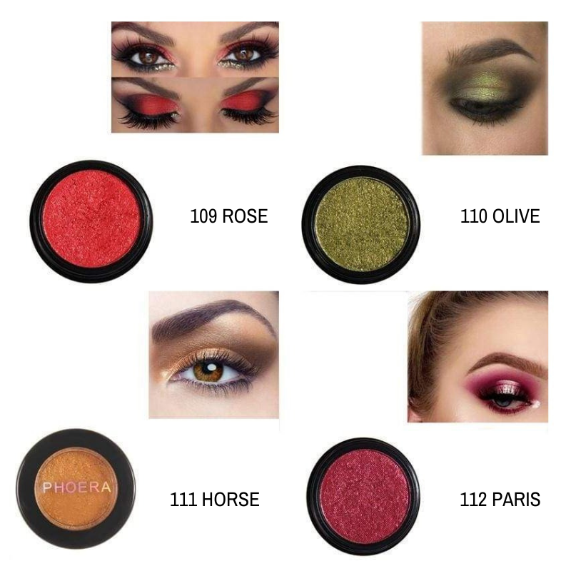 Sombras Individuais Shimmer - Phoera Makeup Europe