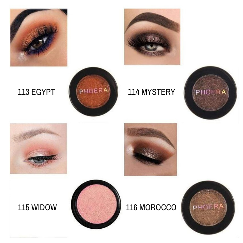 Sombras Individuais Shimmer - Phoera Makeup Europe