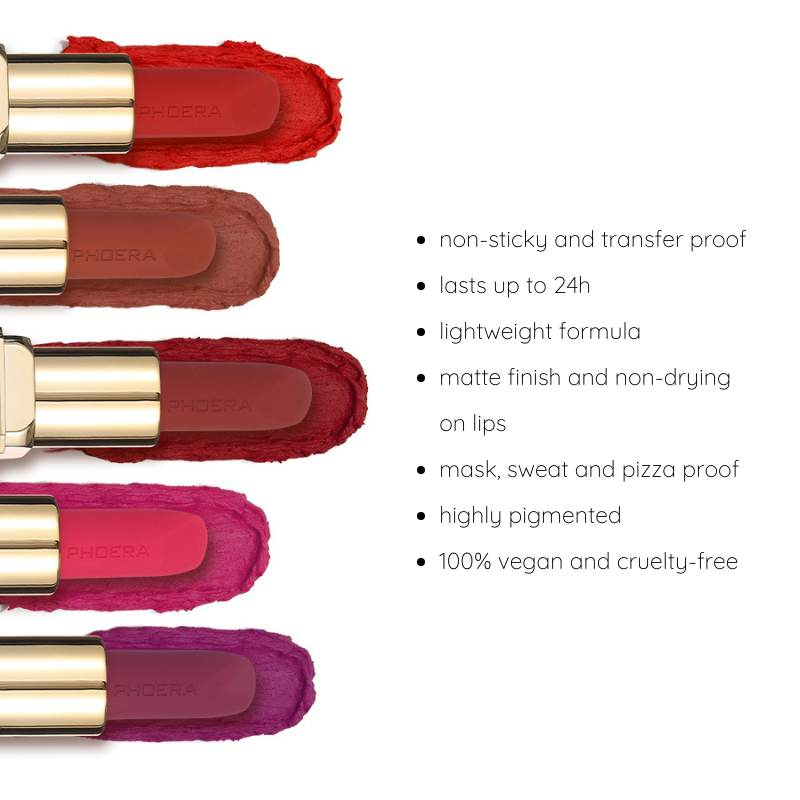 Baton Matte 24h Non-transfer - Phoera Makeup Europe