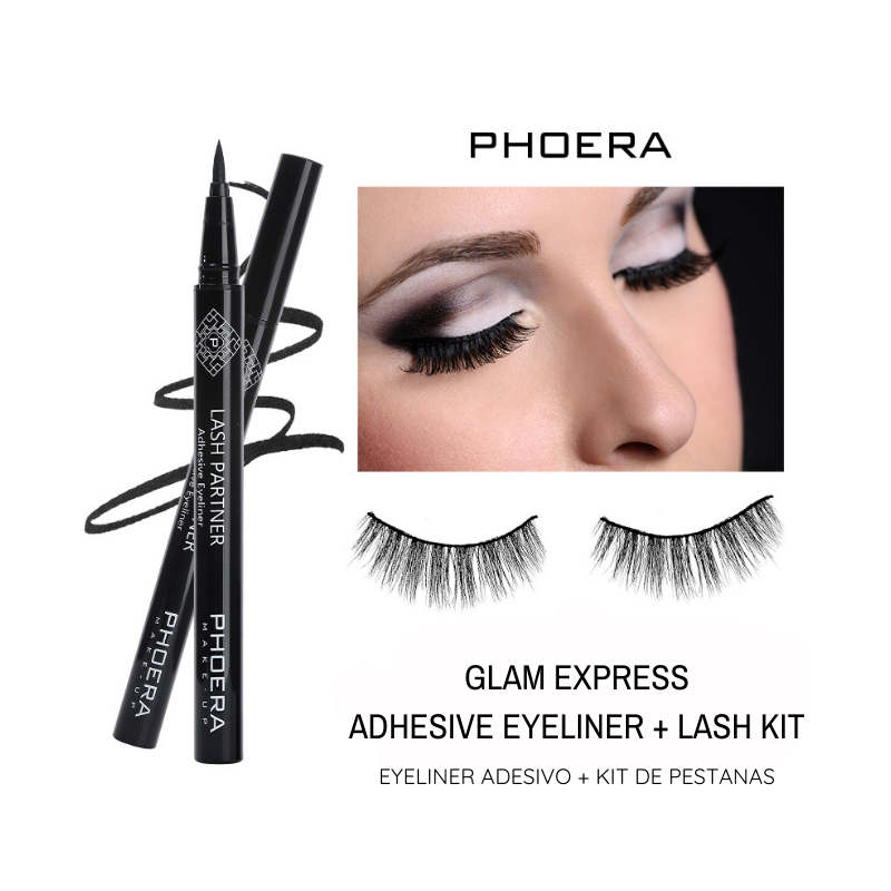 GLAM EXPRESS - Kit de Pestanas + Cola - Phoera Makeup Europe