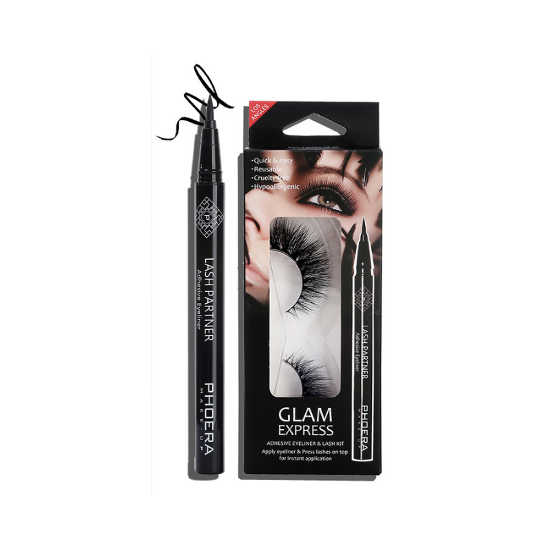 GLAM EXPRESS - Kit de Pestanas + Cola - Phoera Makeup Europe
